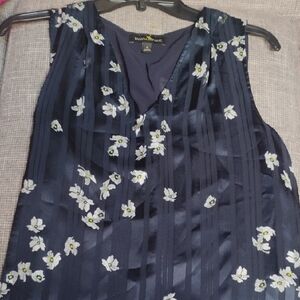 Banana Republic Dark Blue Floral Blouse